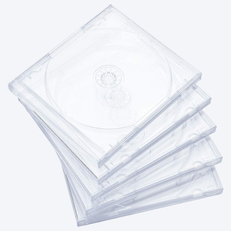 Maxtek 10.4 mm Standard Single Clear CD Jewel Case with Assembled Clear Tray, 50 Pack - Image 3